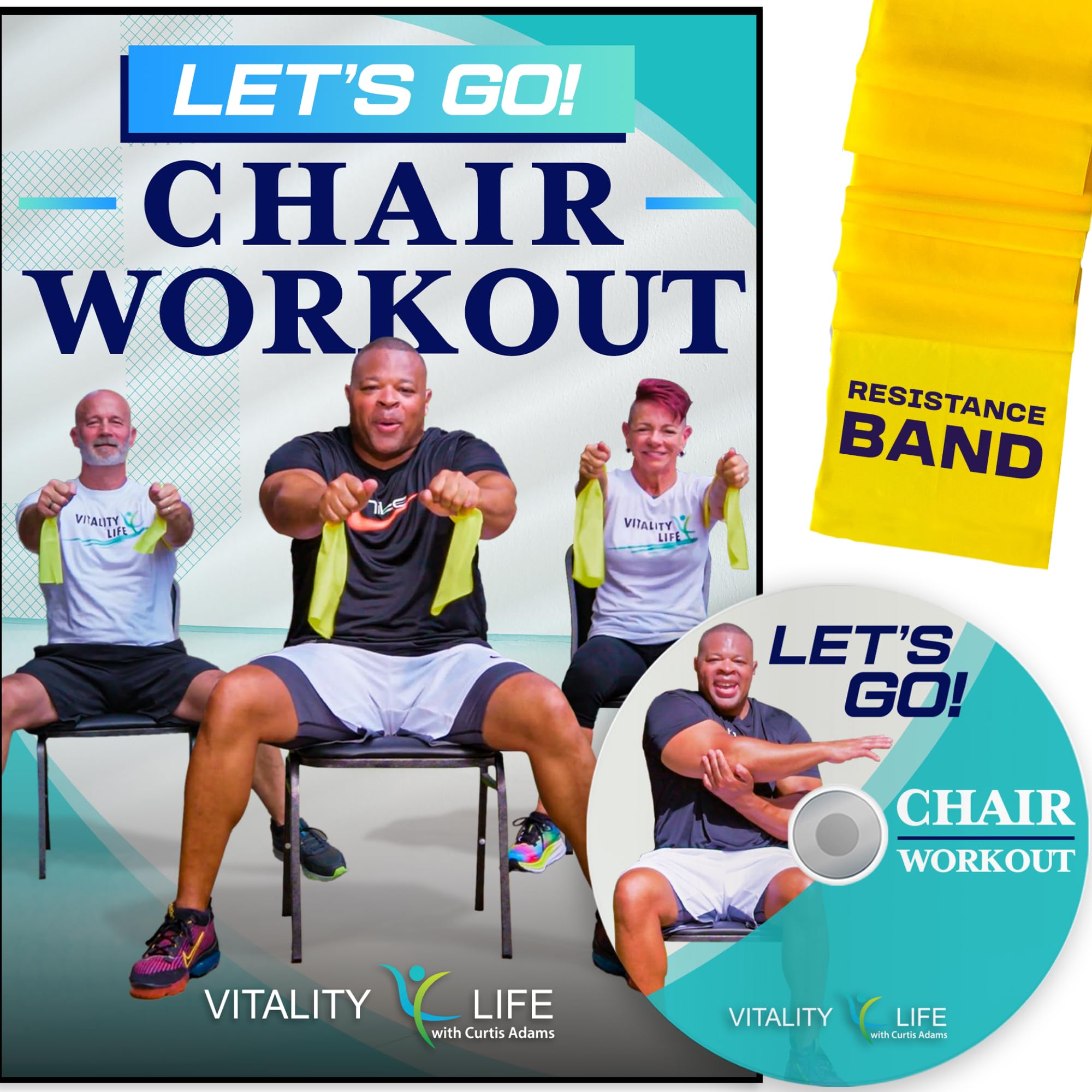 Chair Exercises for Seniors DVD + Band. Fun seated exercise videos. Chair workou