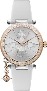 Vivienne Westwood Orb Pastelle Ladies Quartz Watch with Silver Dial & White Leather Strap VV006RSWH