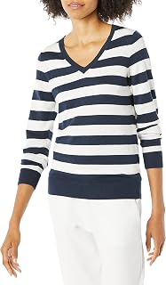 Amazon Essentials Women's Lightweight V-Neck Long Sleeve Sweater
