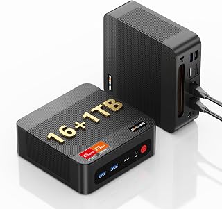 BOSGAME P3 Plus Mini PC, AMD Ryzen 7 7840HS 8C/16T Processor Mini Desktop PC,Up to 5.1 GHz,16GB DDR5 1TB SSD | WiFi 6E & BT5.2 | Dual LAN/HDMI/DP/USB-C, Triple Display Mini Computer