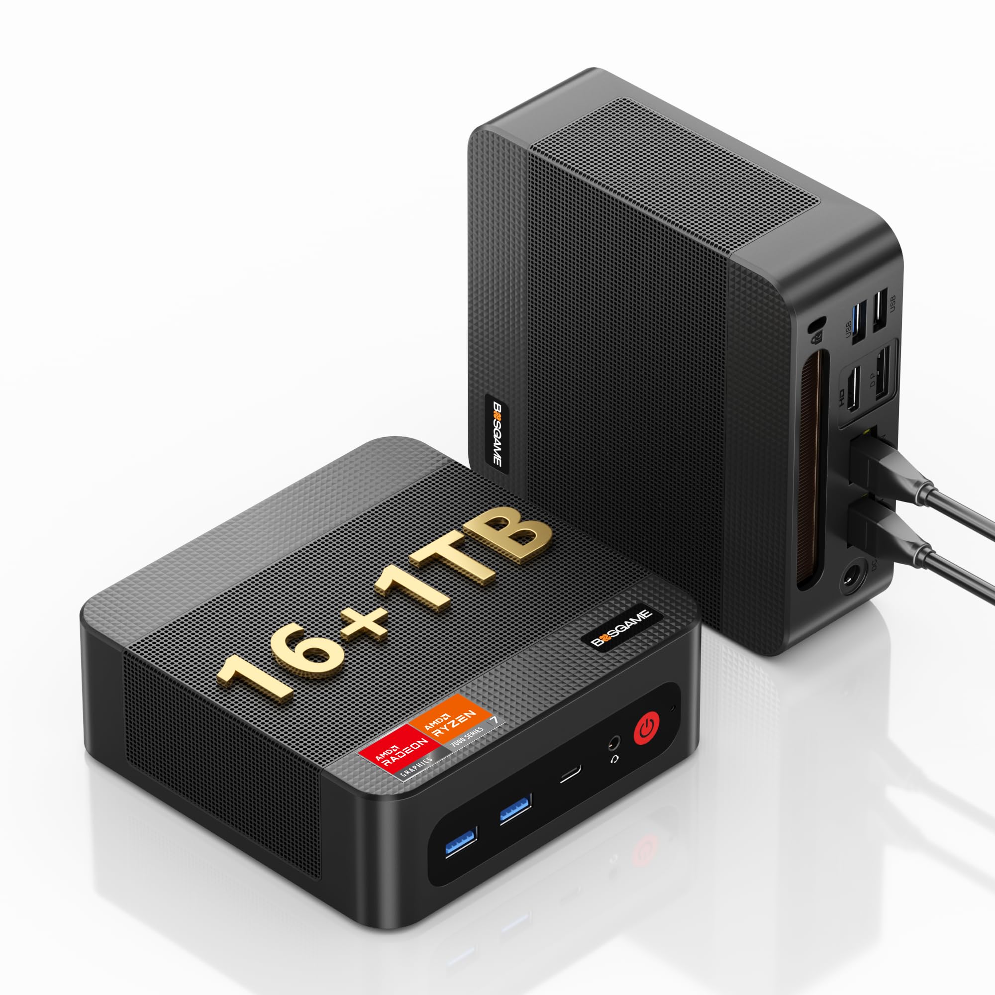 BOSGAME P3 Plus Mini PC, AMD Ryzen 7 7840HS 8C/16T Processor Mini Desktop PC,Up 