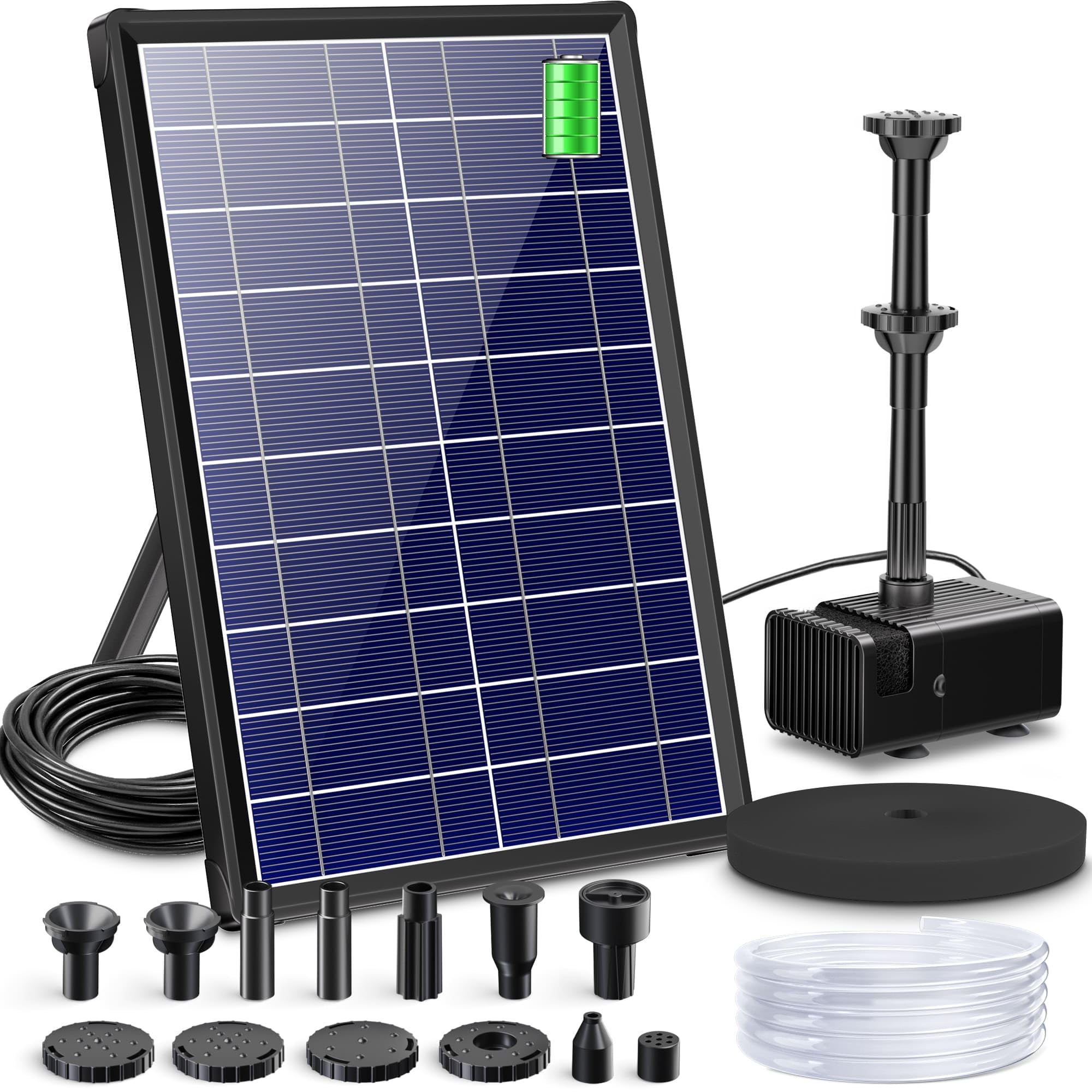 Biling 8W Solar Water Fountain with 3600mAh Battery for Up 600L Garden Pond | 10