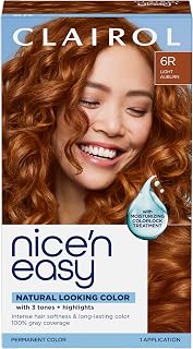 Clairol Nice'n Easy Permanent Hair Dye, 6R Light Auburn | 1 Pack | 100% Gray Coverage | Long‑Lasting, Natural‑Looking Color & Shine | Pack of 1
