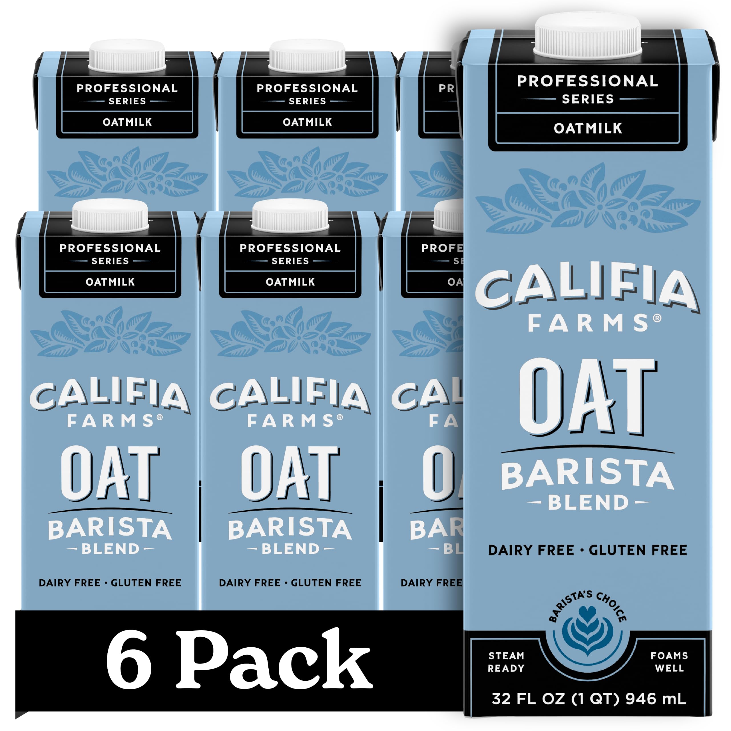 Califia Farms - Oat Barista Blend Oat Milk, 32 Oz (Pack of 6), Shelf Stable, Dai