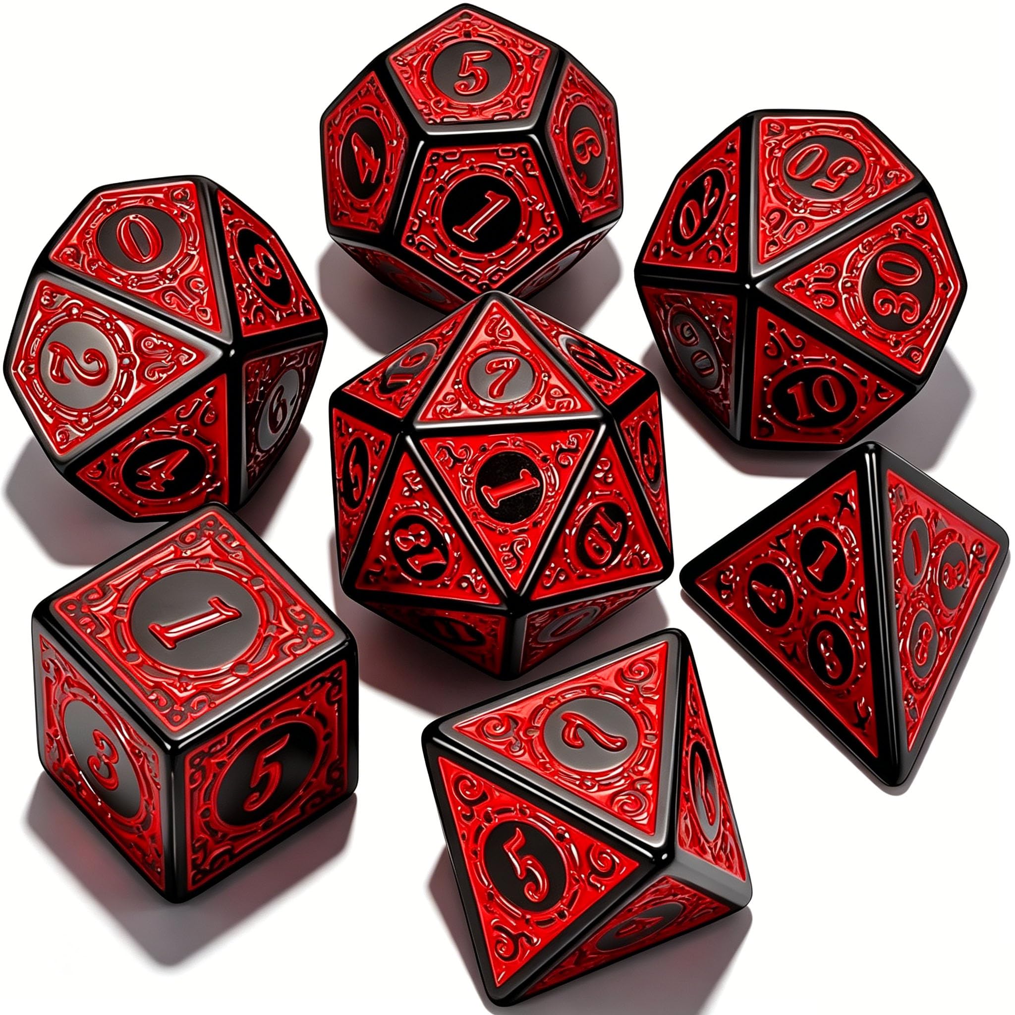 CiaraQ 7pcs Polyhedral Dice Set for Dungeon and Dragons MTG Table Games | Acryli