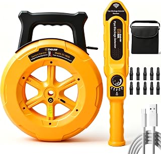 ZHOUCE ZC-D830 Pipe Locator Underground,100ft Buried Water Line Detector | 20" Detect Depth,1.2" Precise Clog Locator,IP67 Waterproof,10 Spare Probes,Home Renovation for Plumbers & Homeowners