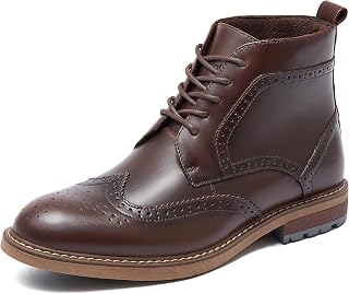 Men's Dress Boots Fashion Dress Boot For Men Oxford Ankle Boots Black Dress Boots Genuine Leather Classic Brogue Style