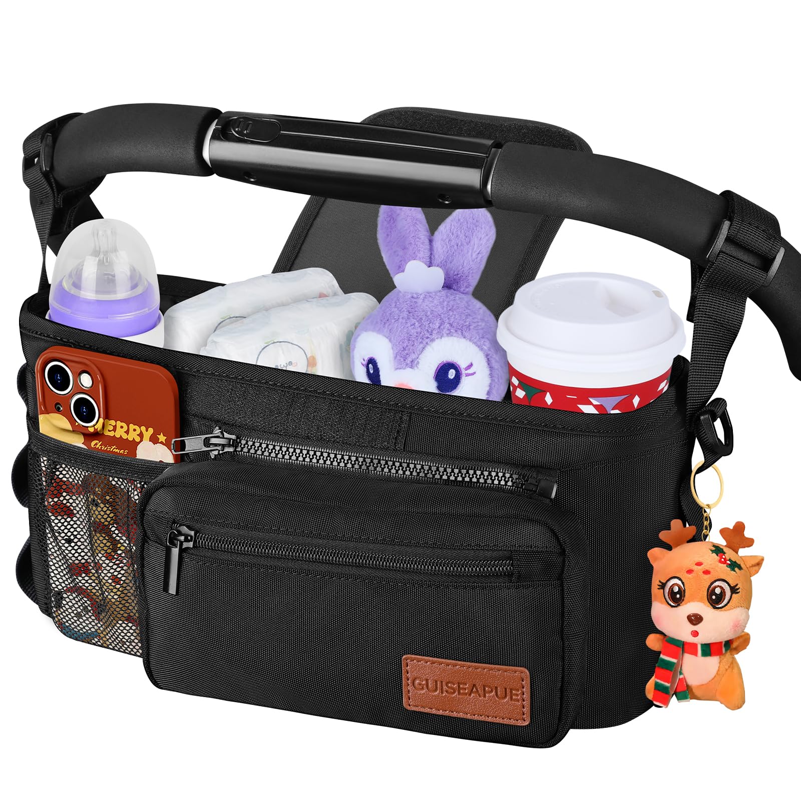 Stroller Organizer with Cup Holder, Non-Slip Stroller Caddy Baby Essentials | Ch