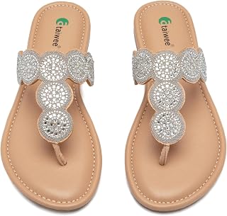 Ataiwee Women's Elegant Flip Flops Sandals in Bohemian Style