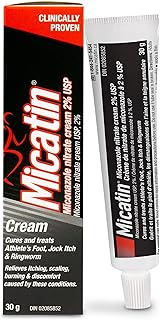 Micatin Cream for Athlete's Foot, Jock Itch and Ringworm, Antifungal and Antibacterial, 30 g