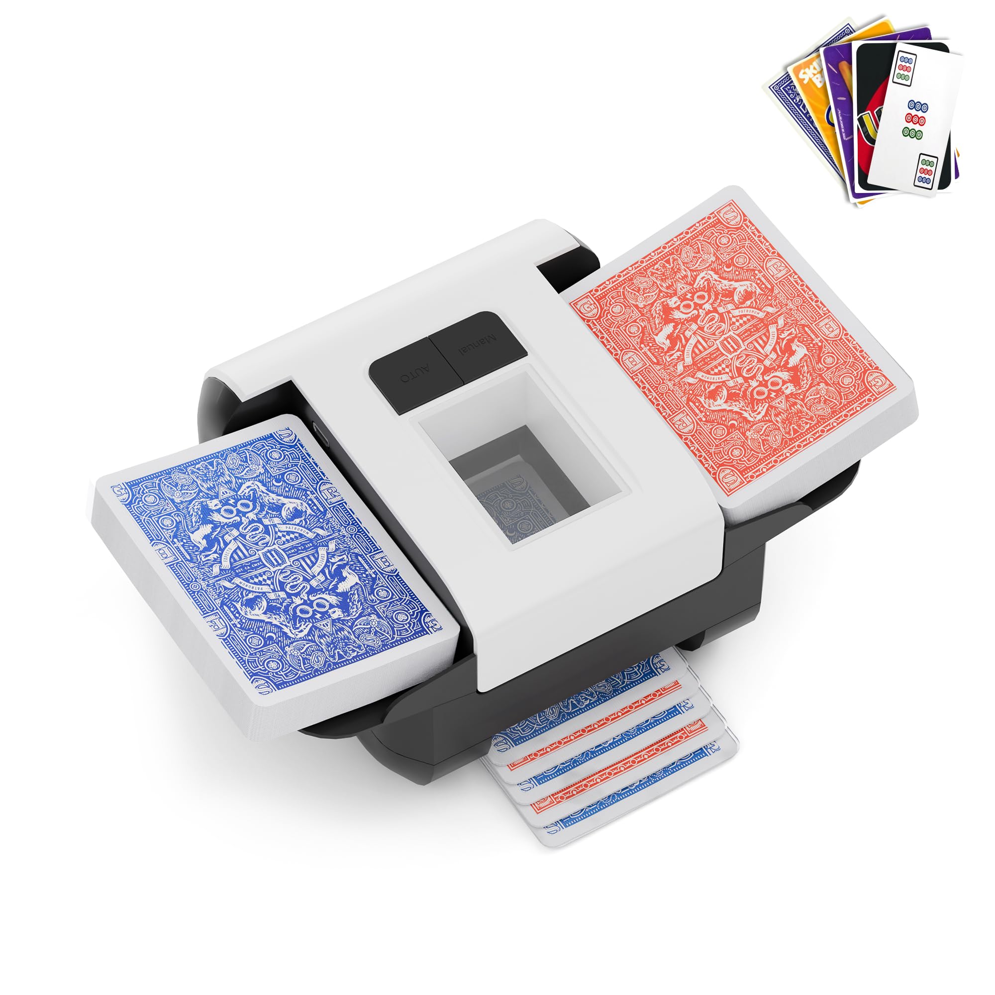 Automatic Card Shuffler for 1-2 Decks, Electric Playing Card Shuffler Machine, O