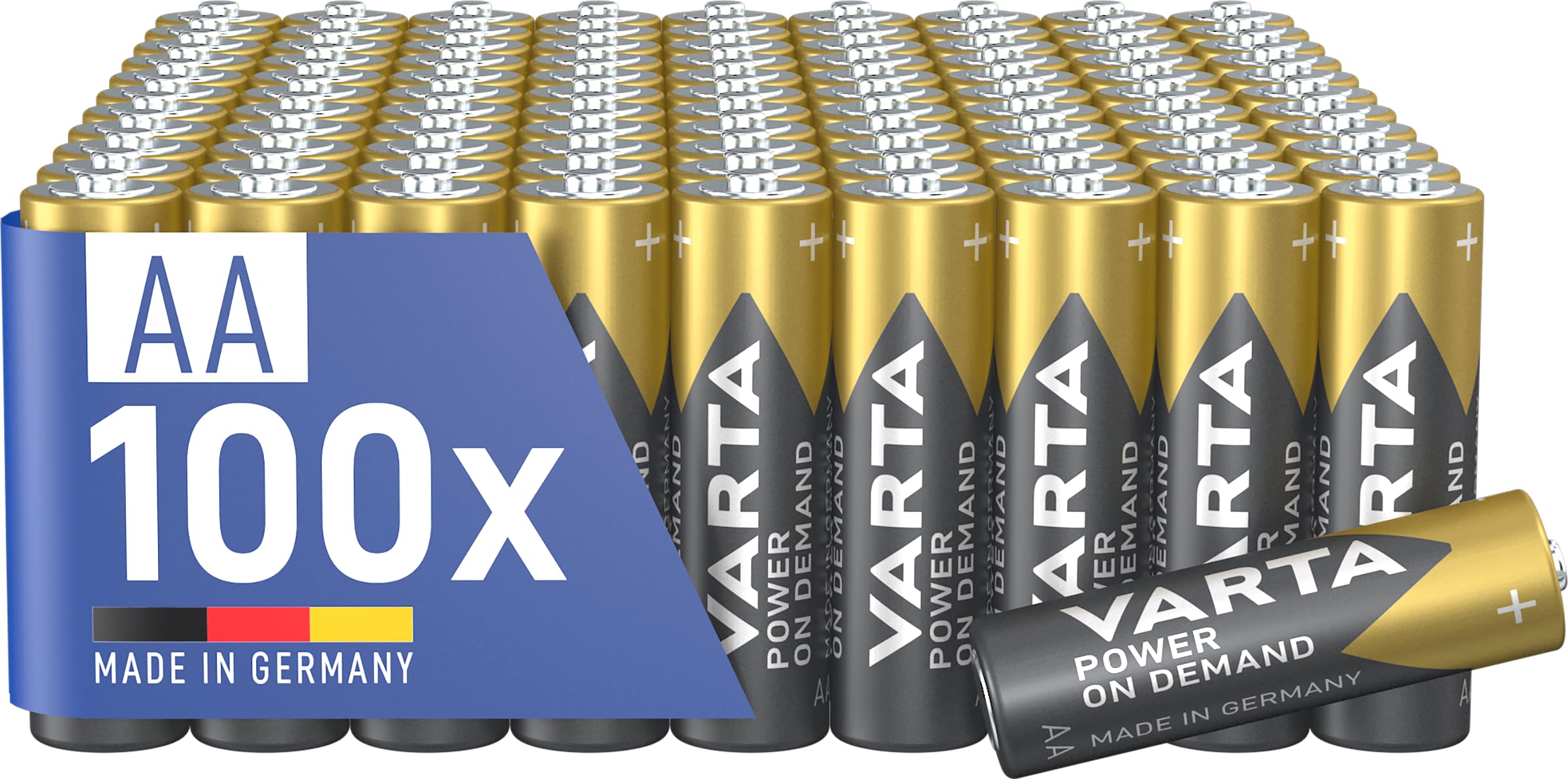 VARTA 100 x AA Batteries Power on Demand Alkaline 1.5V Pack of 100 for Computer 