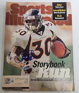 Terrell Davis Signed SI Sports Illustrated 9/28/98 Beckett Auto Denver Broncos - Autographed NFL Magazines