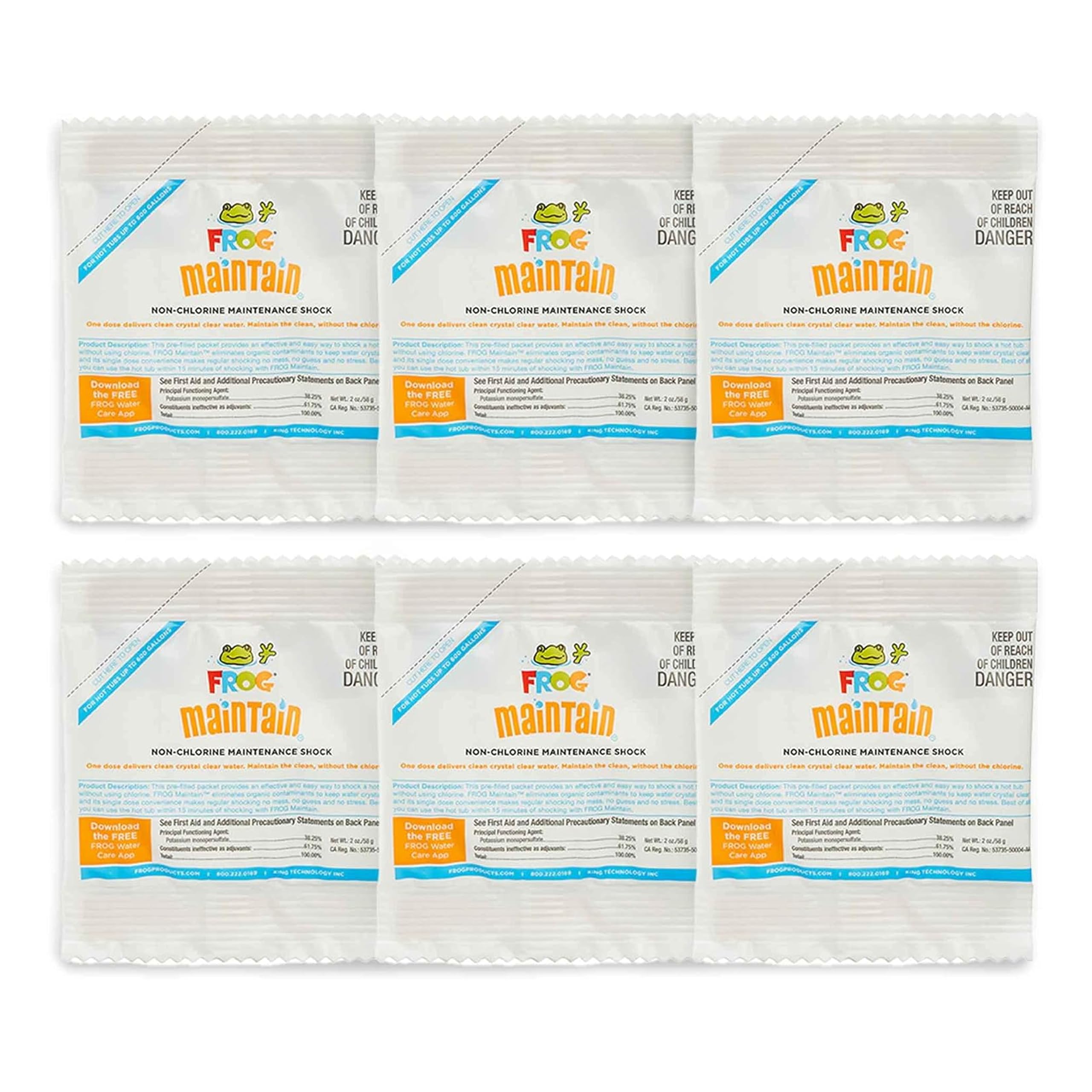 FROG Maintain, Single Dose Non-Chlorine Shock for Hot Tubs, 6 Pack | Non-Chlorin
