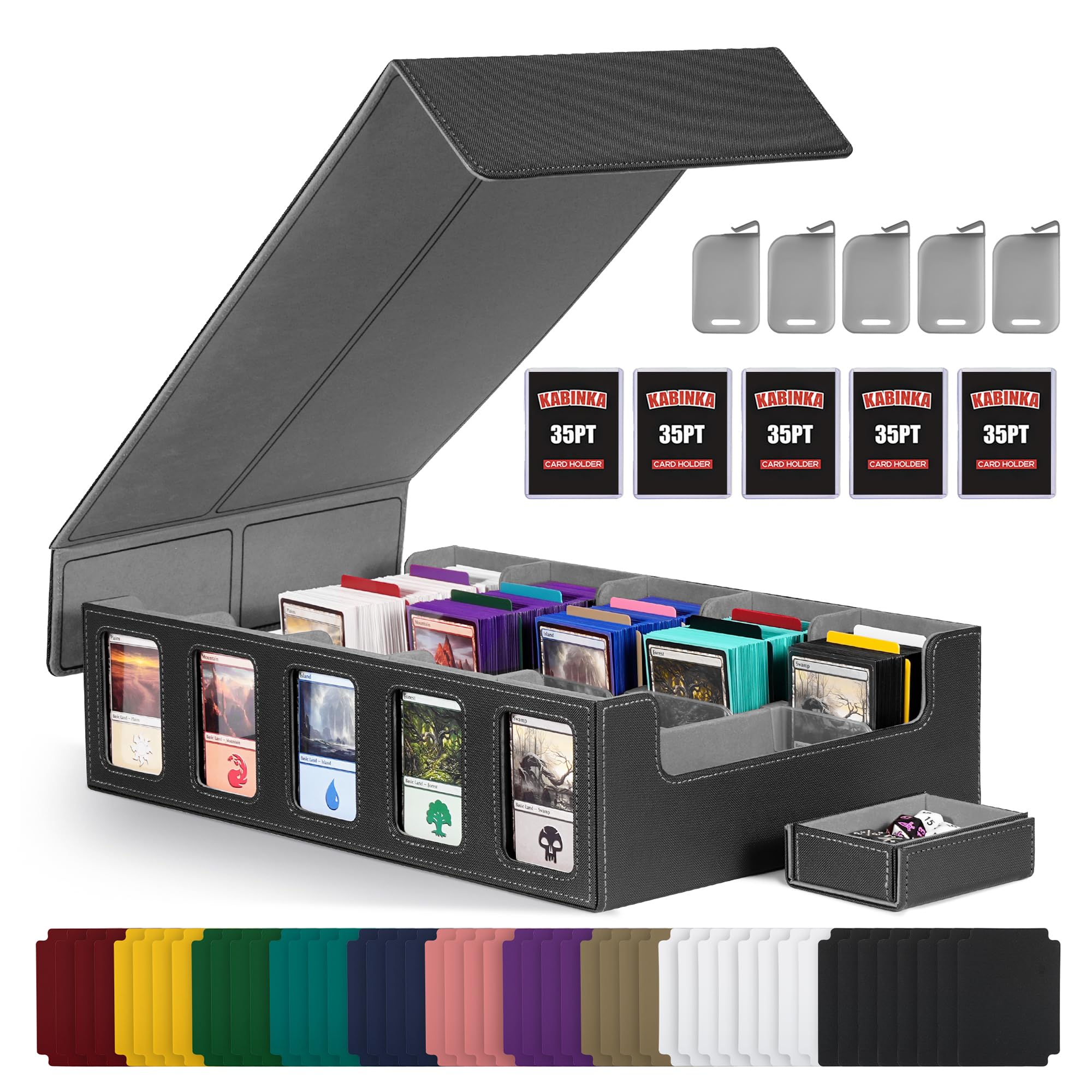 Kabinka 5 Row 3900+ Trading Card Storage Box with Commander Display | MTG Storag