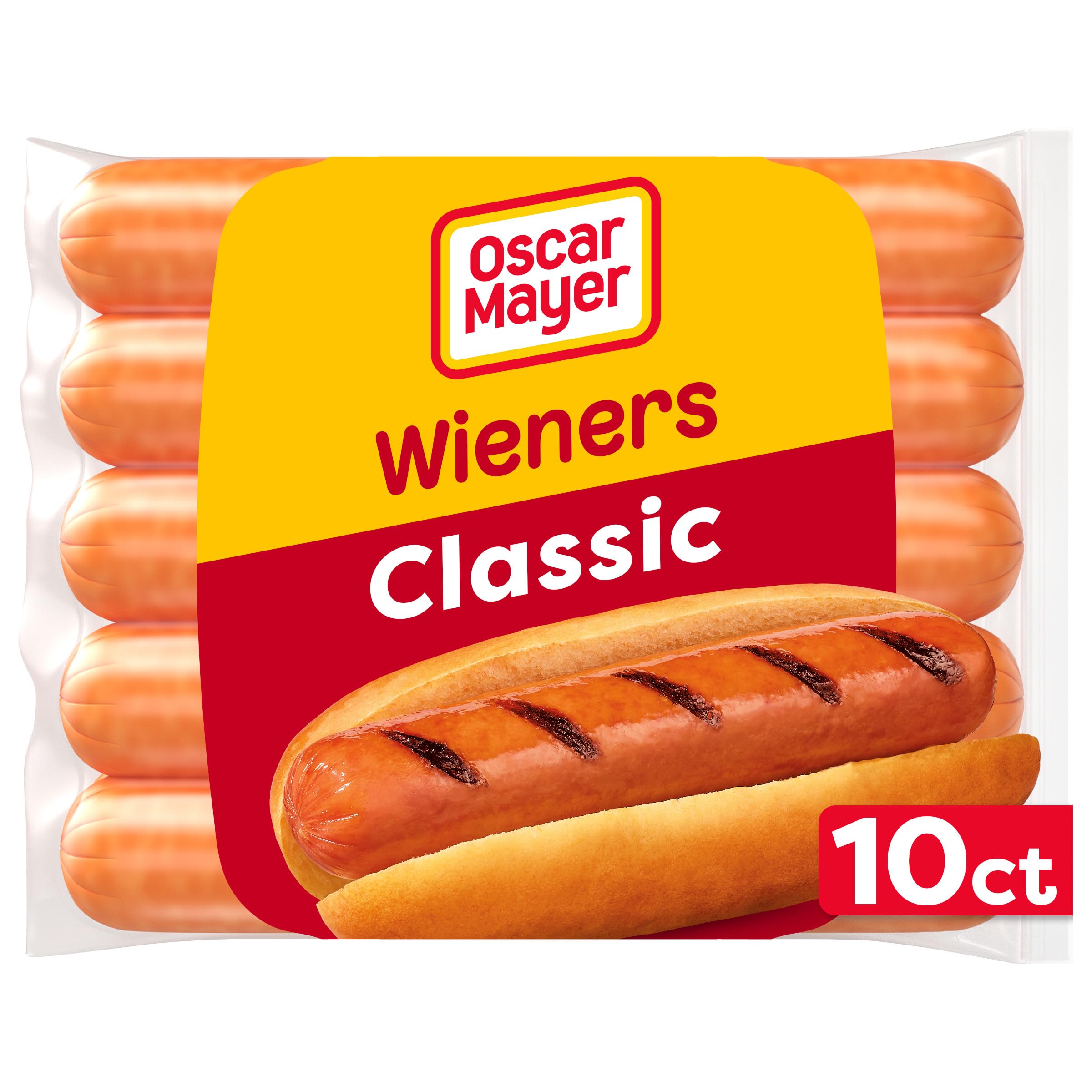 Oscar Mayer Hot Dogs, 10 ct Pack, Classic Wieners | No Fillers or By-Products, C