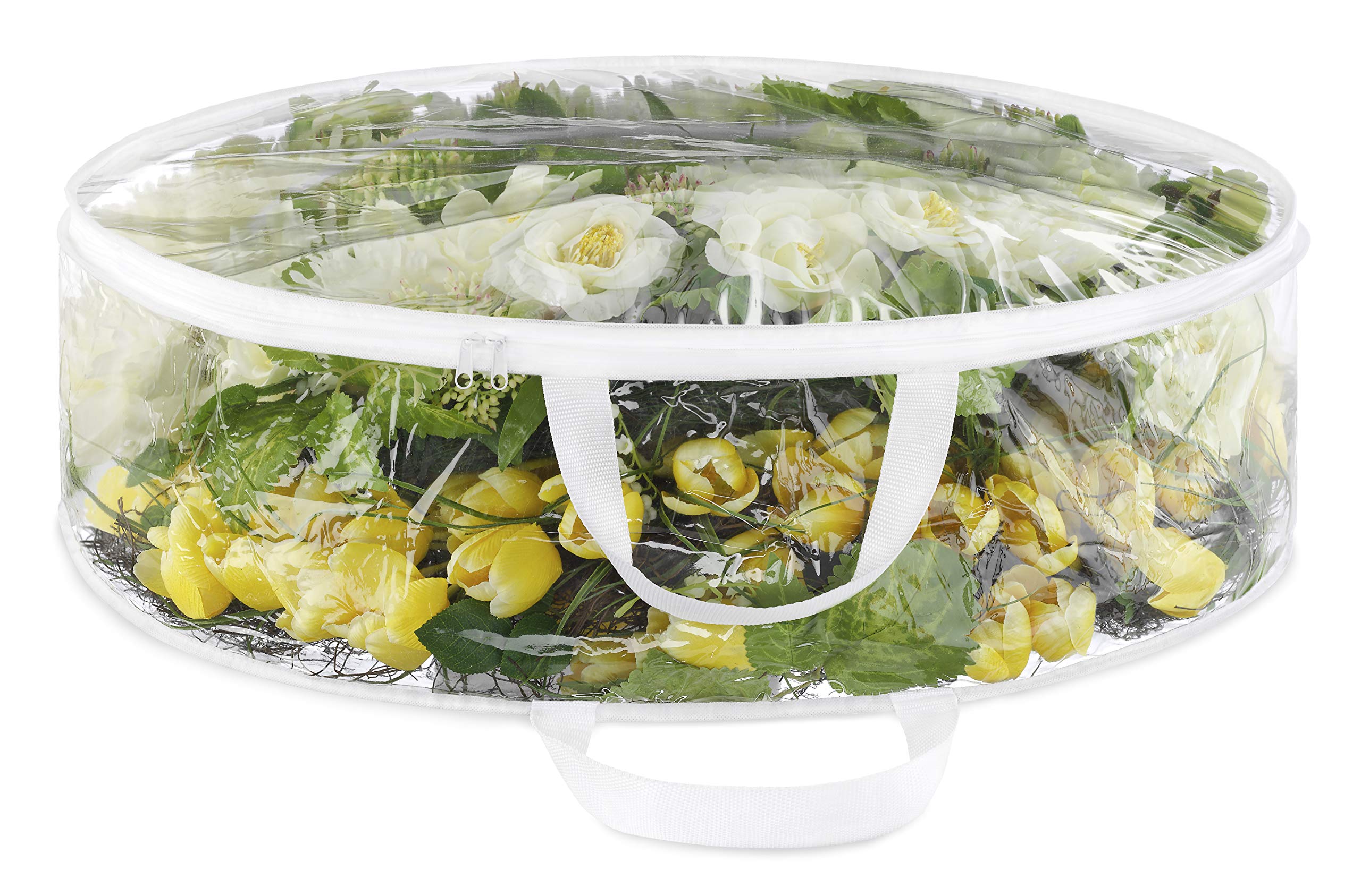 Whitmor Clear Wreath Storage Container with Tear Resistant PE Material, 30" Chri