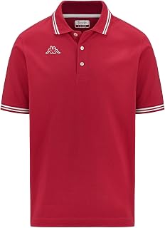KAPPA IT Men's Short-Sleeved Cotton Piquet Polo Shirt, Red, 2XL