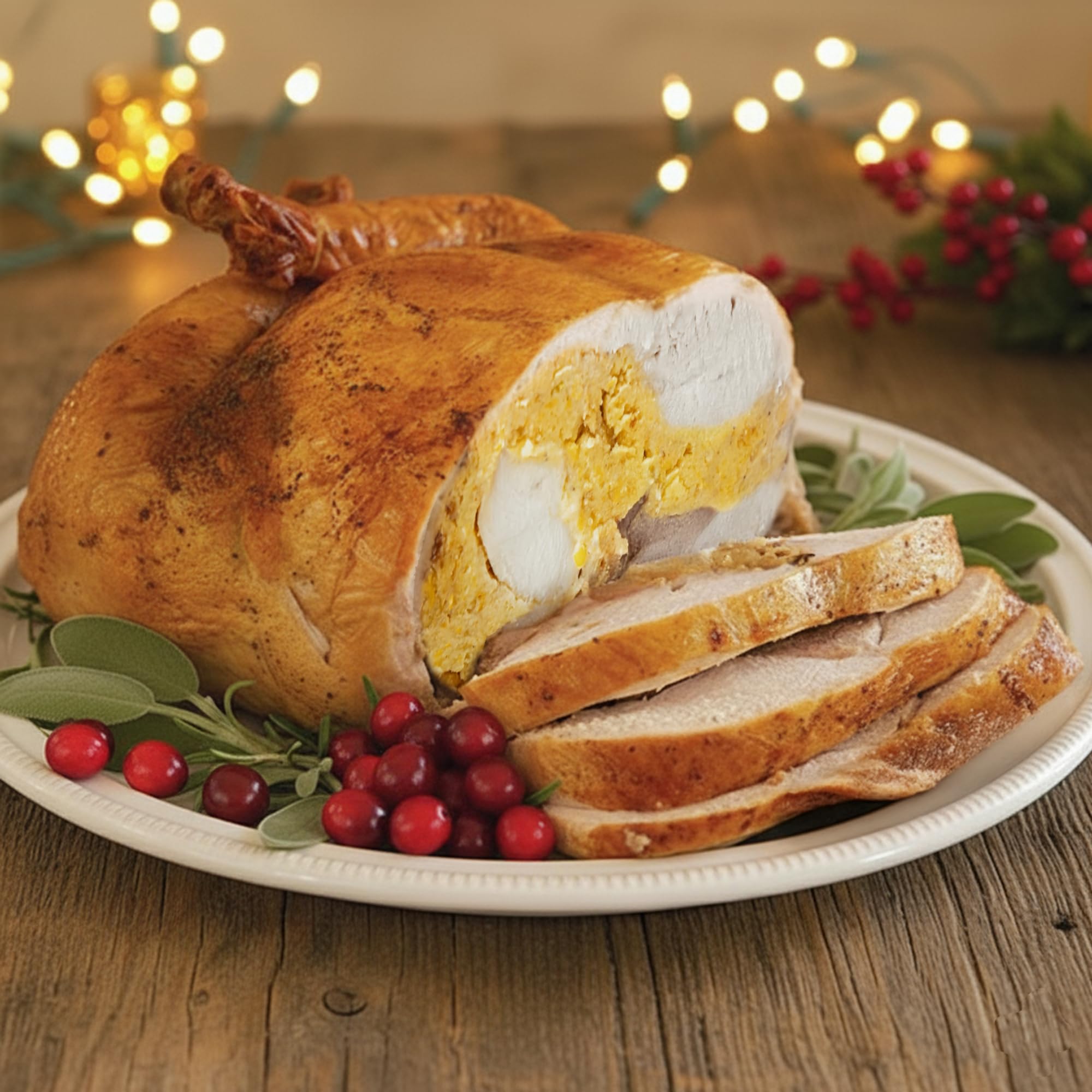 Louisiana Crawfish Co 15lb Frozen Turducken, Traditional Cornbread Stuffing | Pr