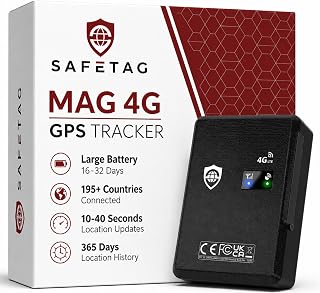 SafeTag Mag 4G – Rechargeable Magnetic GPS Tracker for Car, Van & Motorbike | Real Time Tracking | Instant Alerts | 90 Days Standby Battery Life | 7 Day Free Trial & SIM Included | Designed in the UK
