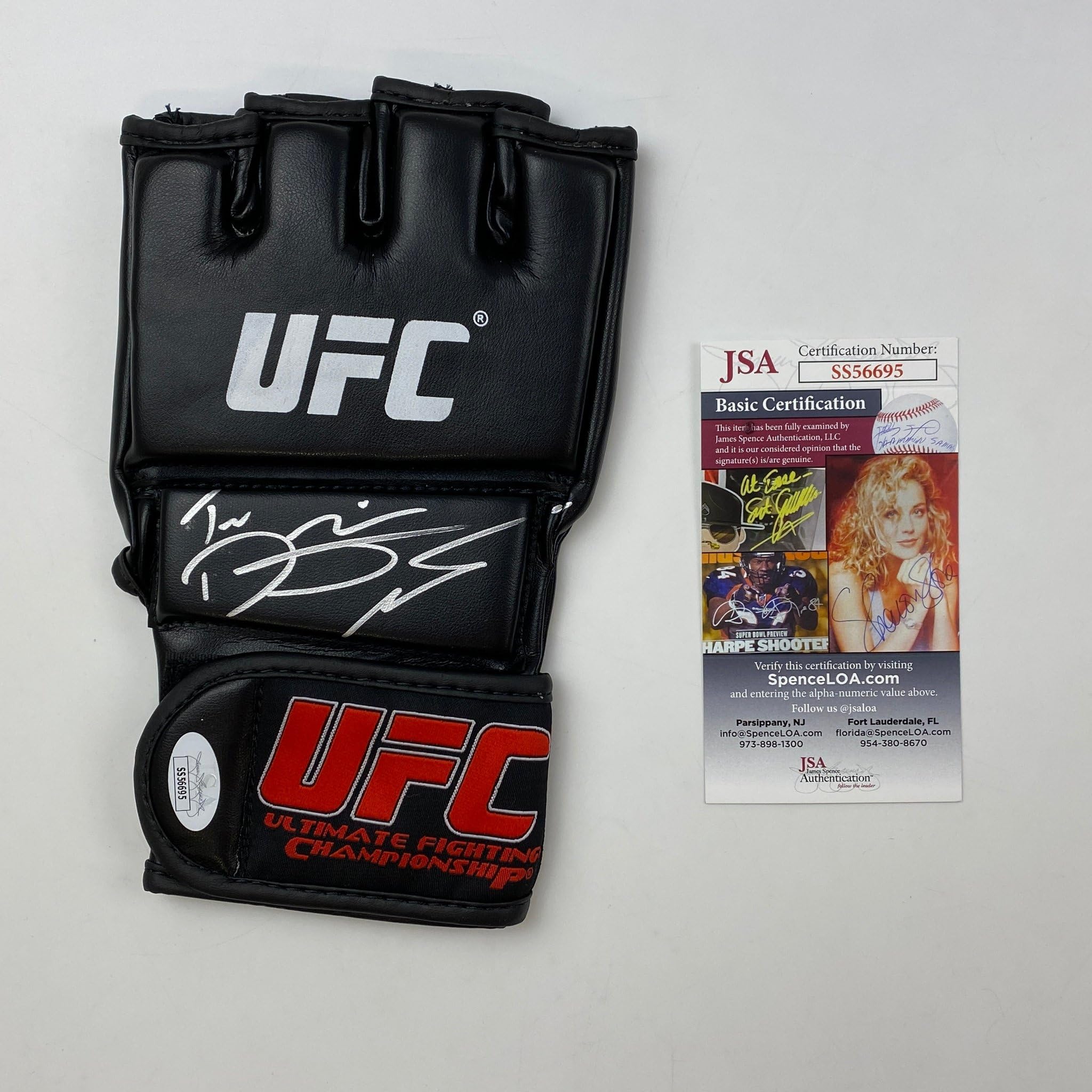 Autographed/Signed Dustin Poirier The Diamond Black UFC MMA Glove Ultimate Fight