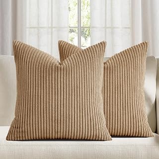 1 Pack Corduroy Decorative Throw Pillow Covers 16x16 Inch Boho Soft Square Throw Pillow Covers for Couch Living Room Bed Farmhouse Home Decor