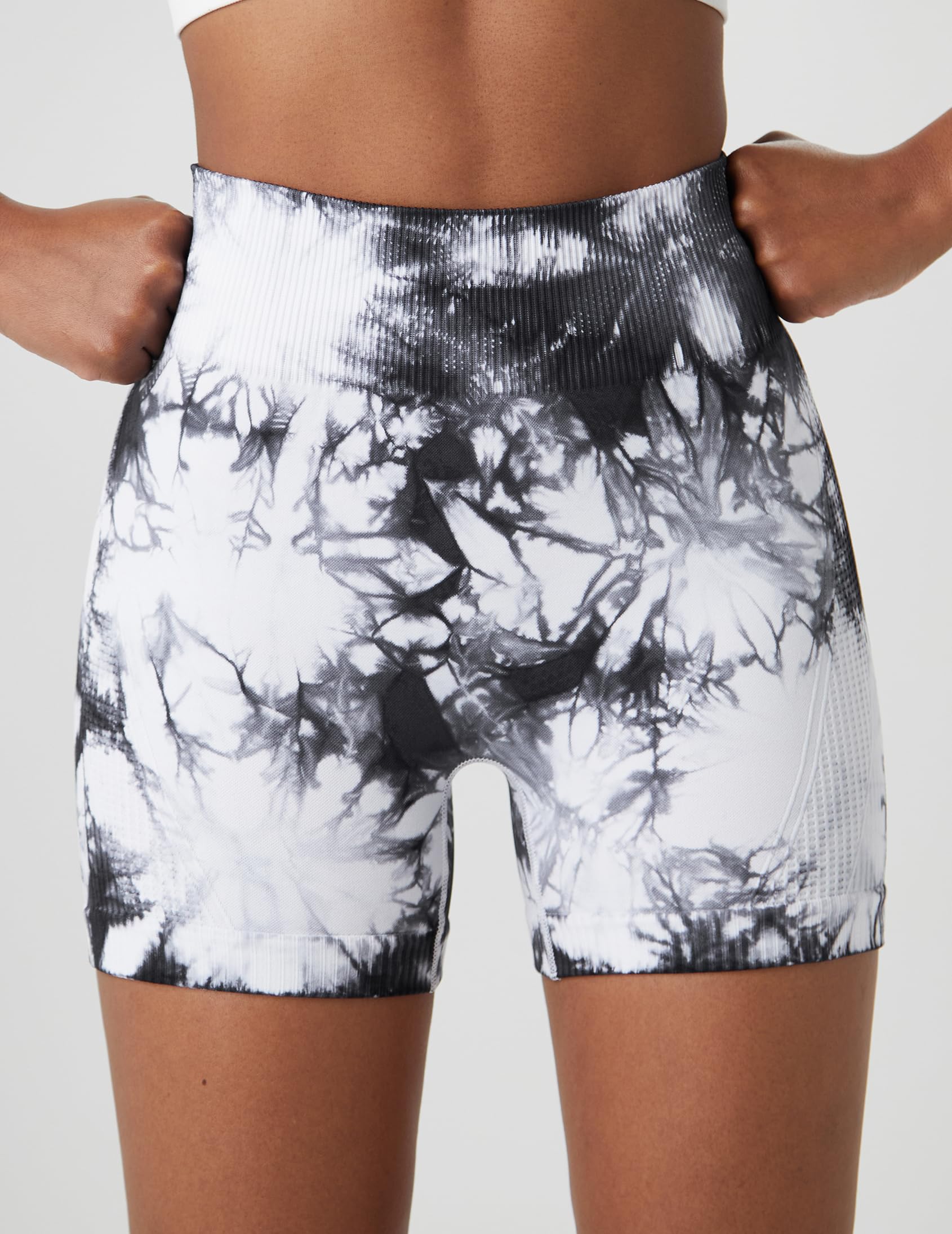 Women's High Waist Tummy Control Yoga Shorts - Unique Tie Dye Design Seamless Co
