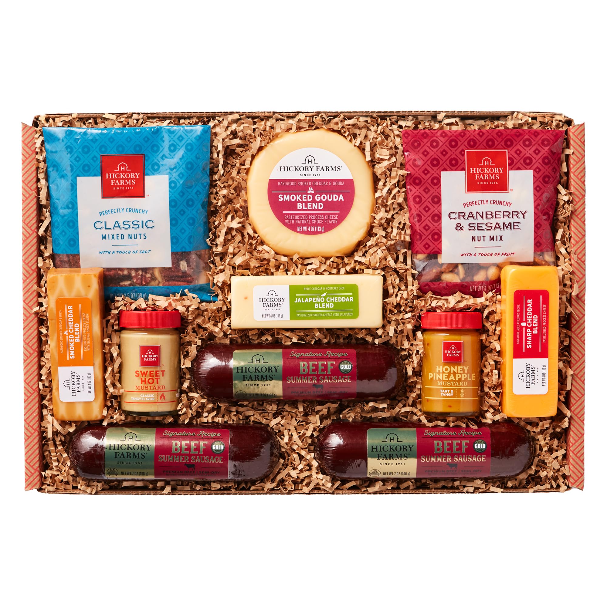 Hickory Farms Signature Beef Meat and Cheese Gift Basket (Large) - Box Set | Cha
