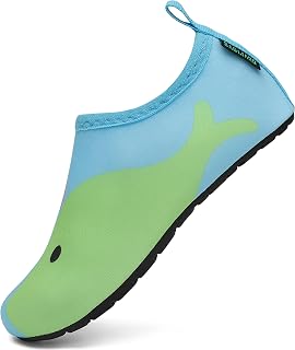 SAGUARO Water Shoes Children's Water Shoes Boy Girl Beach Shoes Breathable Aqua Socks for Swimming Pool, Sea, Diving, Swimming, Style: 5 Green, Size 34/35 EU