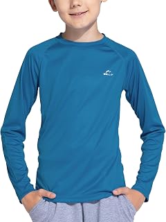 Willit Boy's UPF 50+ Sun Protection Shirt, Long Sleeve, Youth Swim Shirt, SPF Fishing Quick Dry
