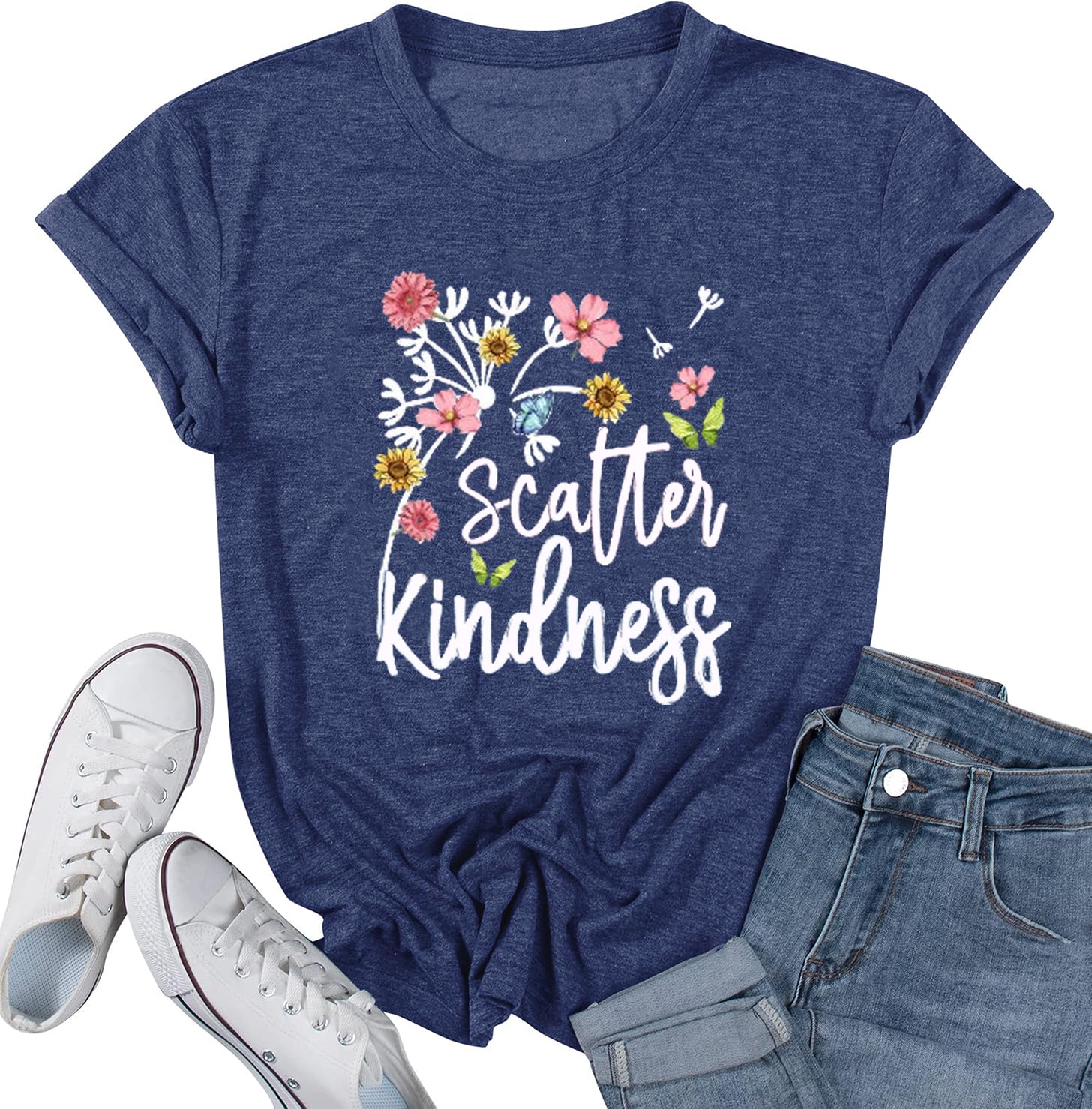 Womens Dandelion T Shirts Sunflower Graphic Short Sleeve Casual Tops
