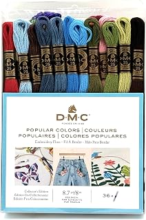 DMC 117F25-PC36 Embroidery Popular Colors Floss Pack, Colors may vary, 8.7-Yard, 36/Pack