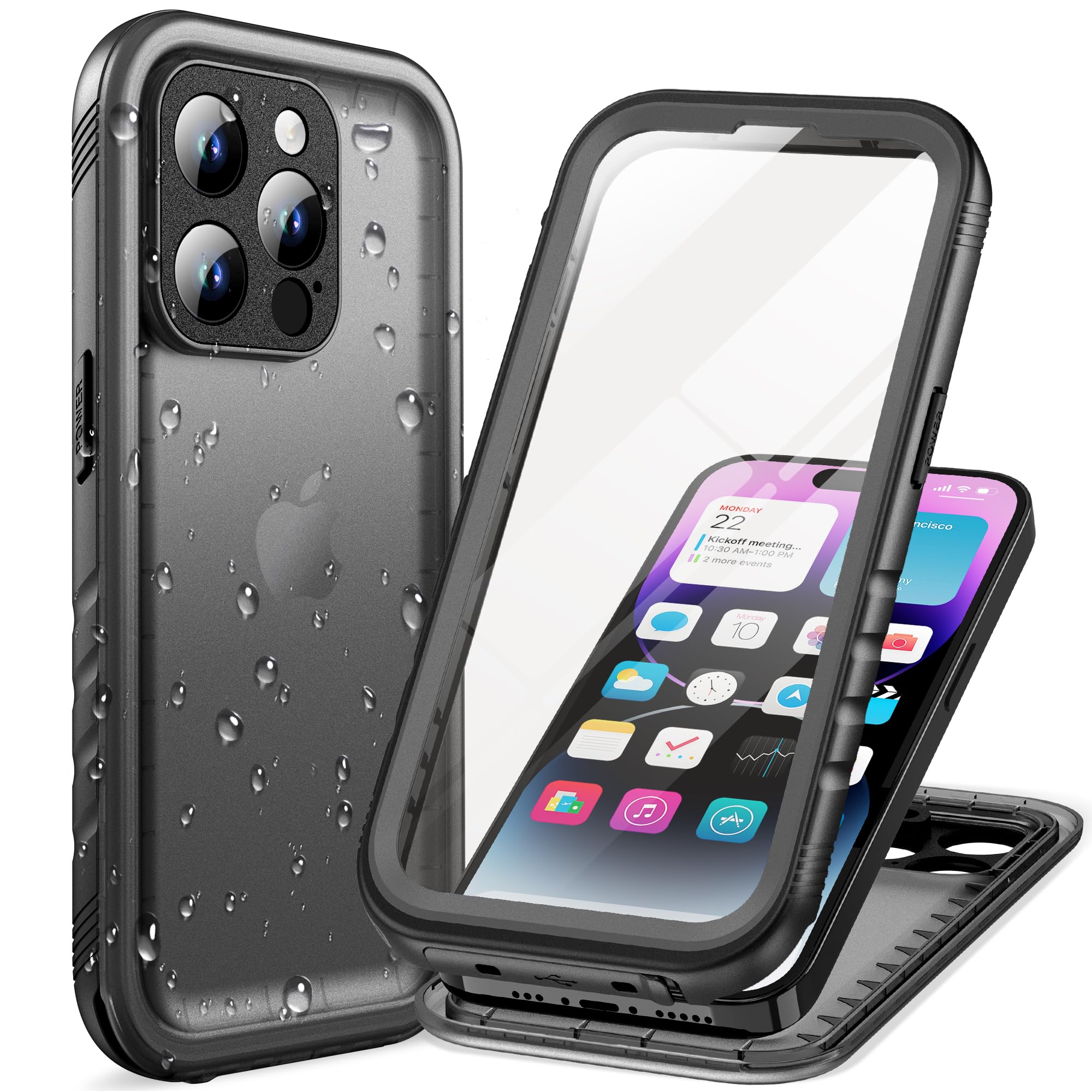 Cozycase Top 360 Shockproof IP68 Waterproof Cover for iPhone 14 Pro Max