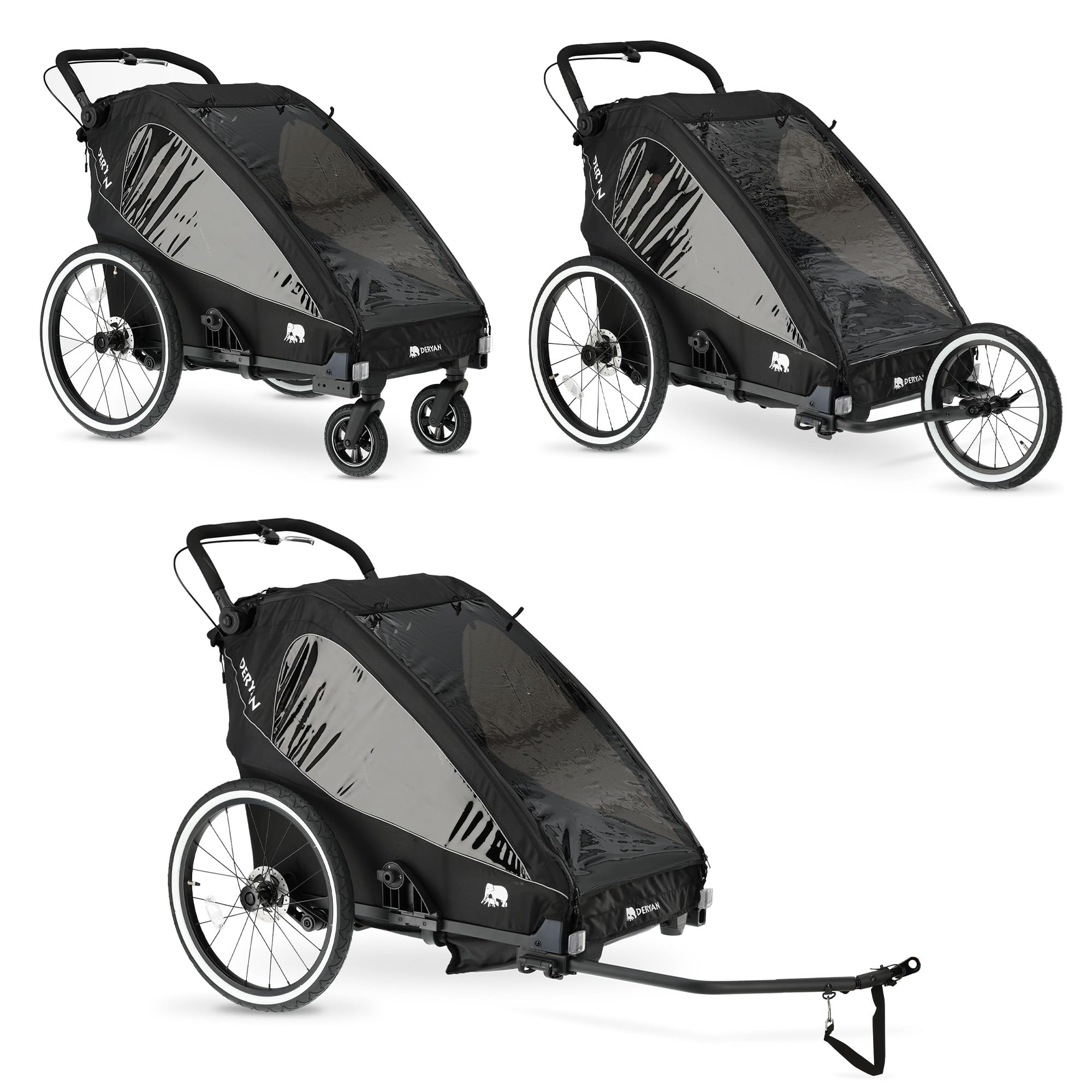 Deryan Luxury Bicycle Trailer for Kids - Bicycle Trailer, Pram & Jogger - Multif