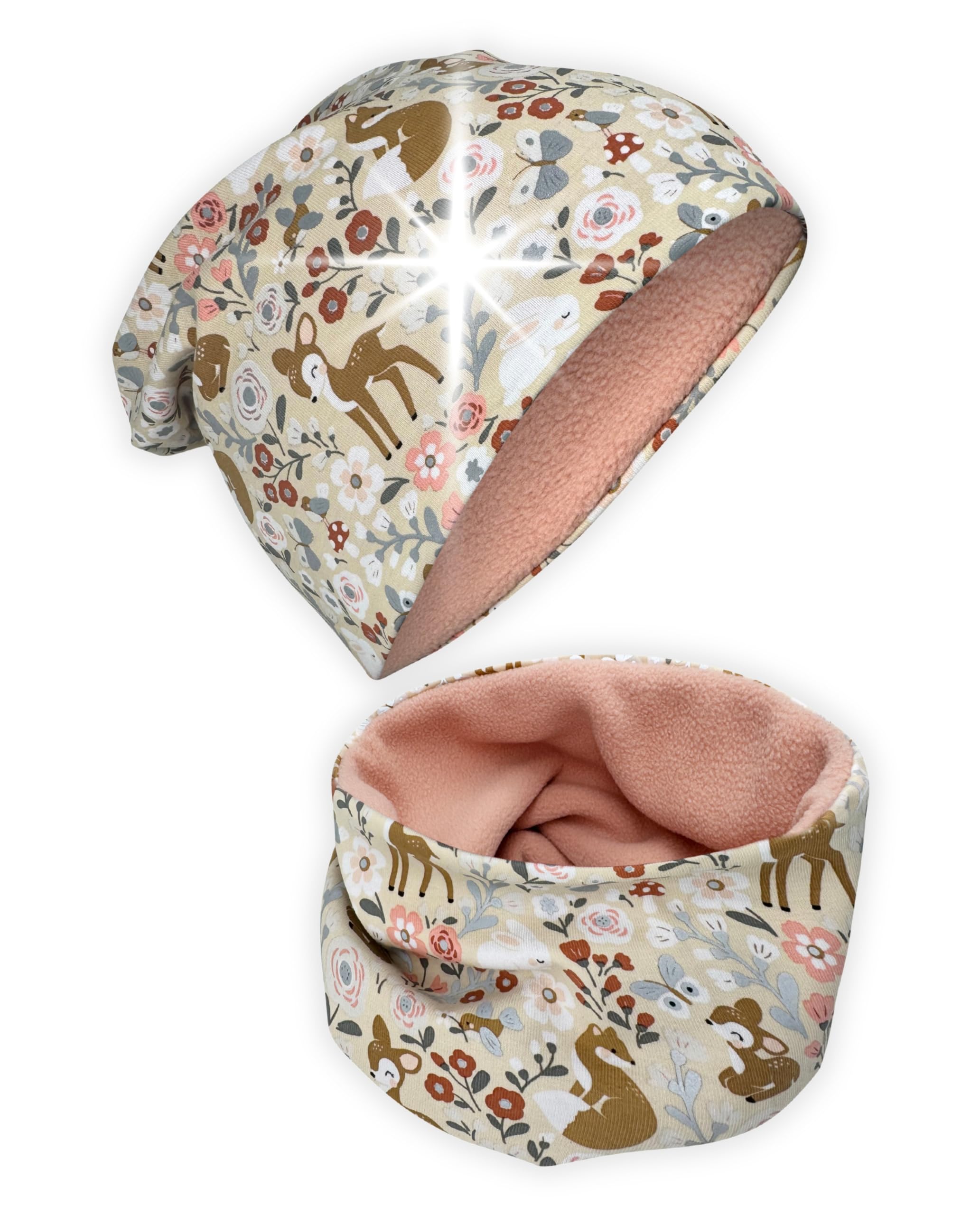 HECKBO 360° Reflector Children's Hat & Loop Scarf Set - 95% Cotton - Soft & Easy
