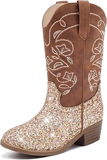 LAURMOSA Cowgirl Boots for Girls Western Cowboy Boots Horse Riding for Kids