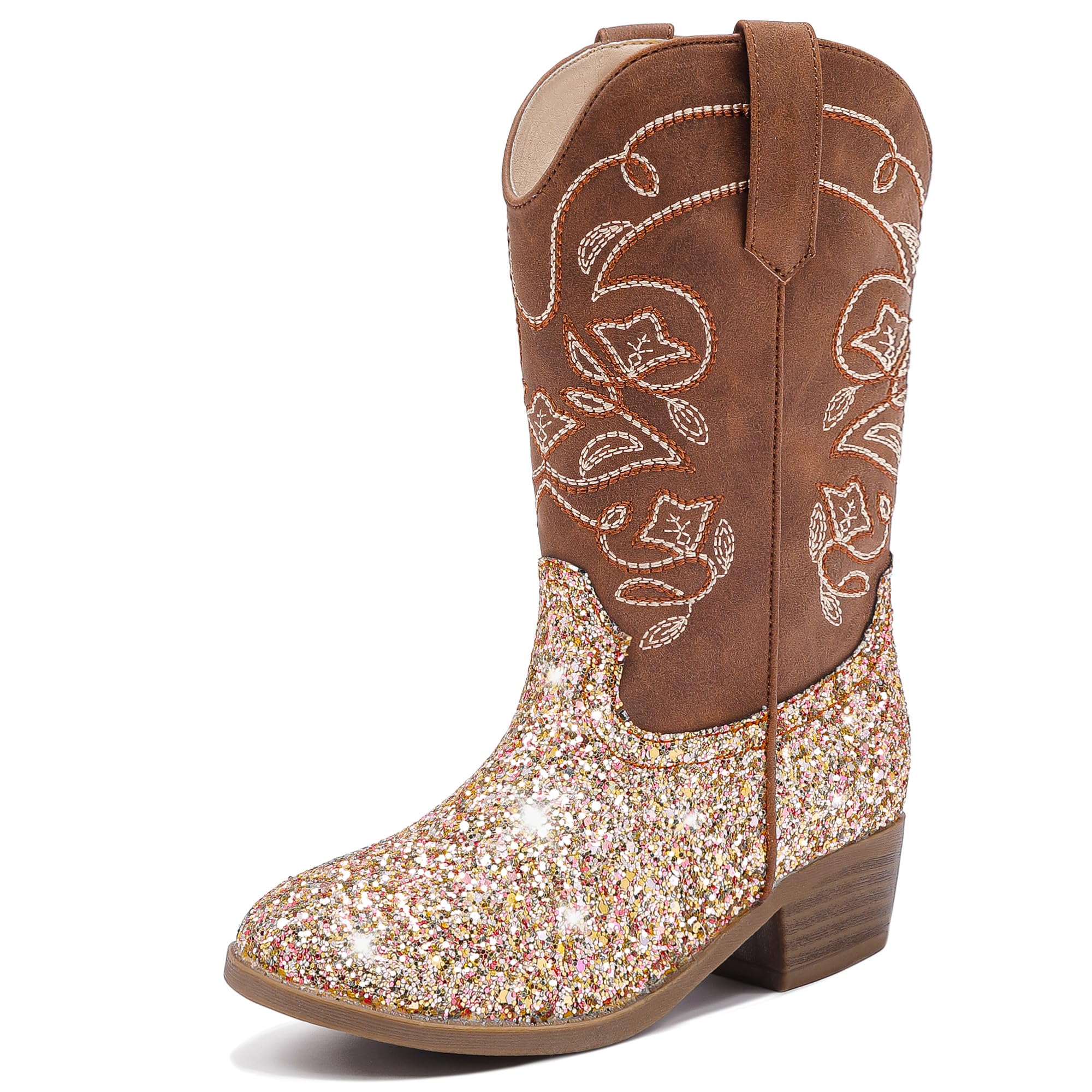 LAURMOSA Cowgirl Boots for Girls Western Cowboy Boots Horse Riding for Kids