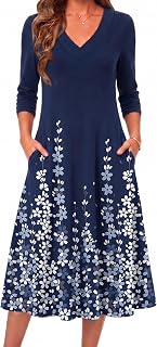 Zeagoo Dresses for Womens Long Sleeve Midi Dress Fall Casual A Line Dress