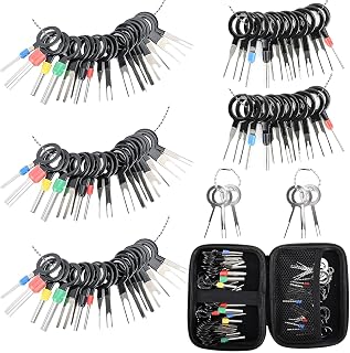 Terminal Pin Removal Tool Kit 82 Pcs Depinning Electrical Connector Pin Extractor Tool Set Wire Terminal Release for Automotive Car Household Devices - Black
