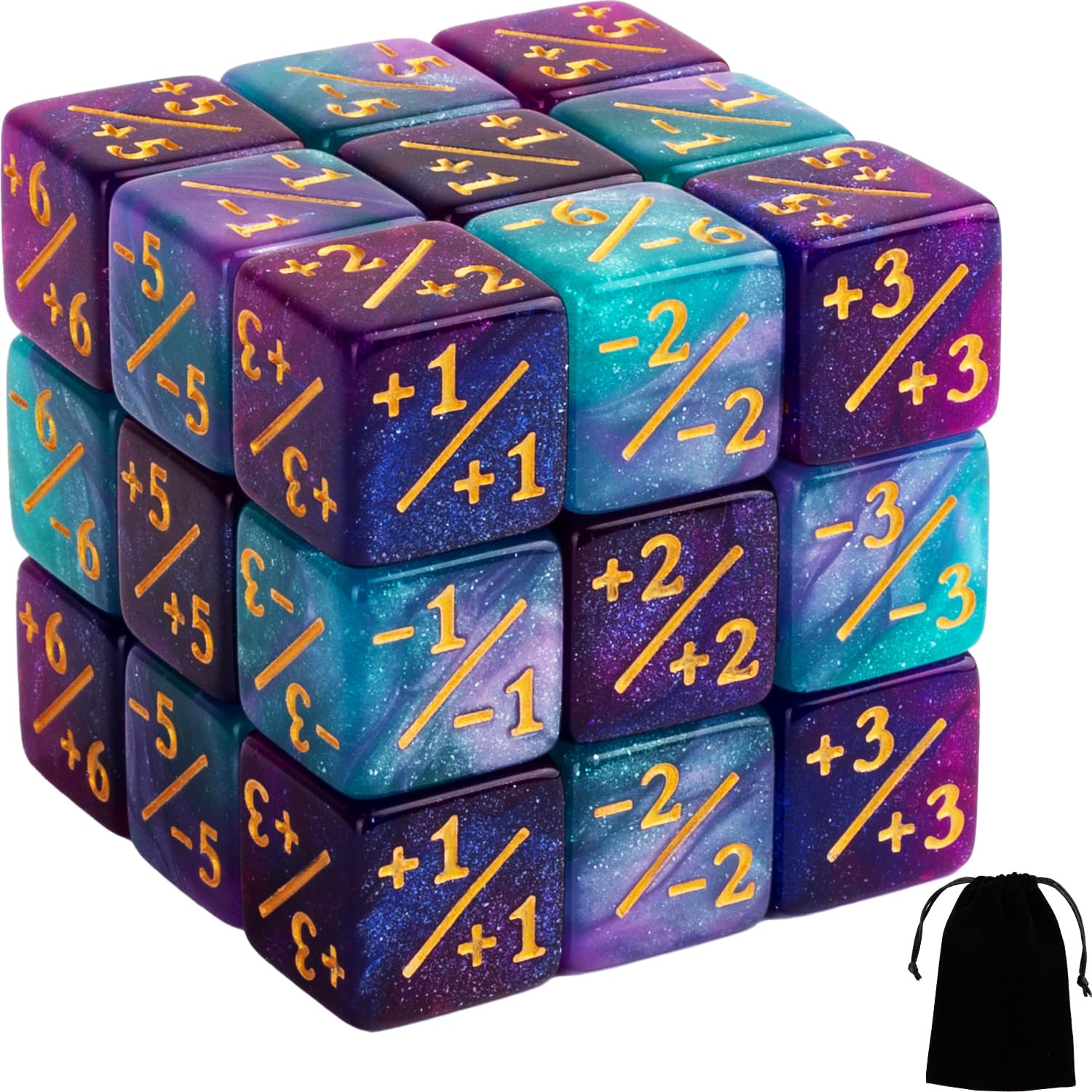 24 Pieces MTG Dice Counters Plus 1 Counter D6 Dice Set Life Tokens for MTG TCG M