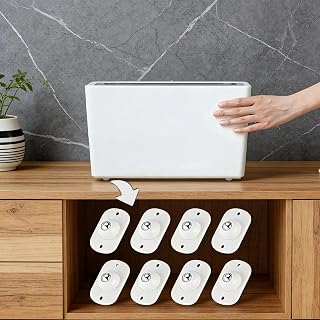 8pcs Self Adhesive Caster for Counter Appliances, Self Adhesive Mini Caster Wheels 360 Degree Rotation, Mini Roller for Kitchen Appliances, Trash Can, Small Furniture (White)