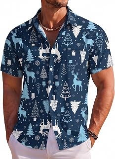COOFANDY Hawaiian Shirt Men Summer Short Sleeve Shirts for Beach Vacation