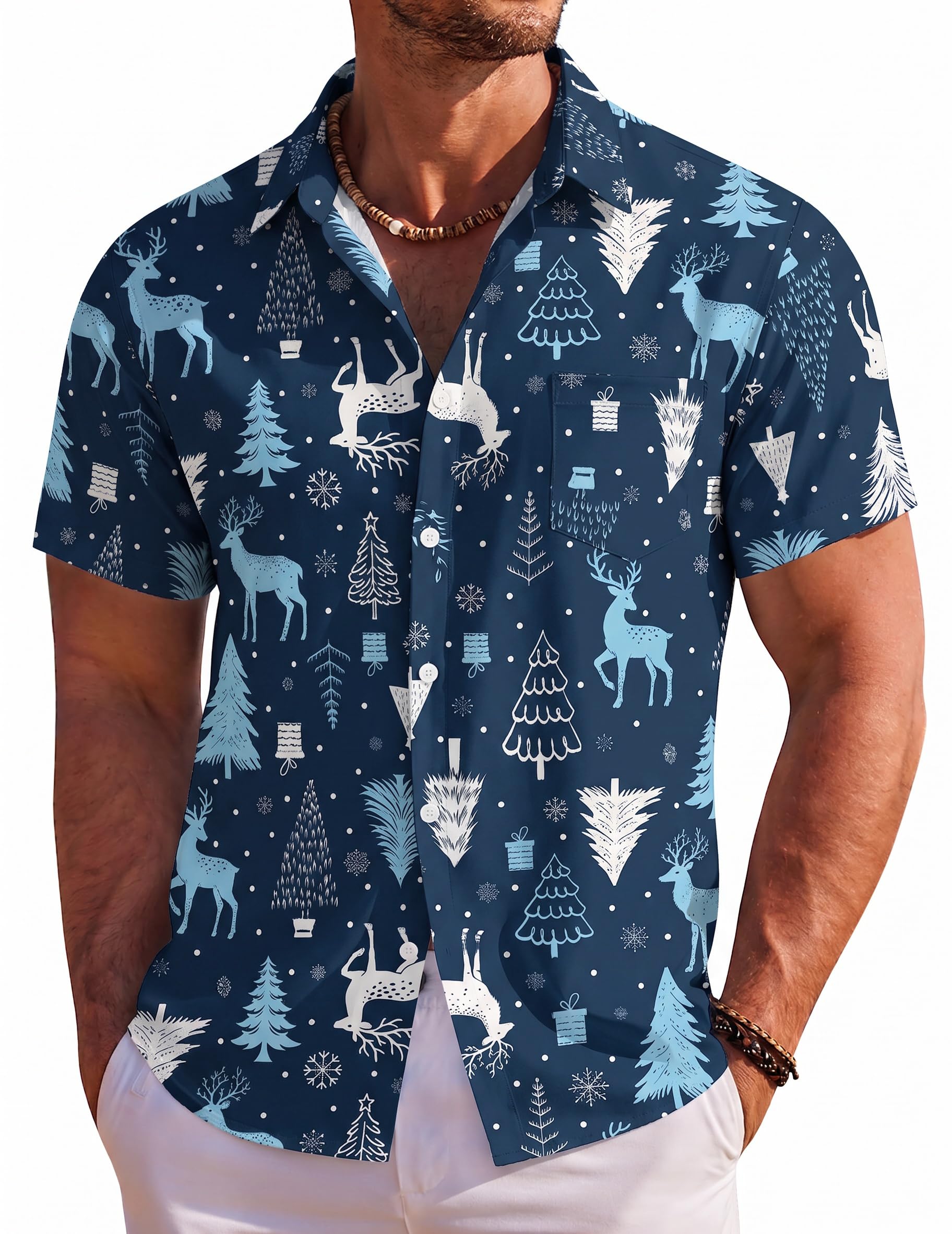 COOFANDY Hawaiian Shirt Men Summer Short Sleeve Shirts for Beach Vacation
