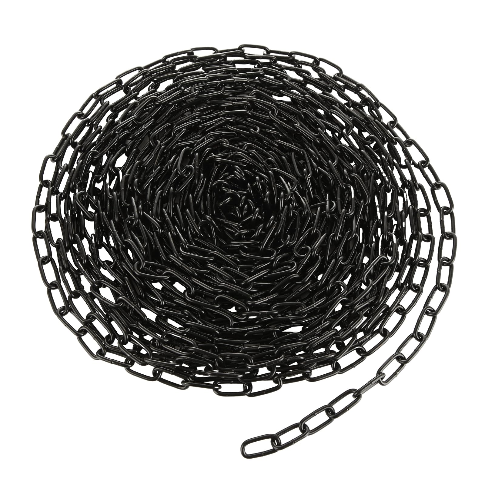 MUXHEL 1/8'' x 49.2Ft Length Carbon Steel Coil Chain, Black Heavy Duty Chain Lin