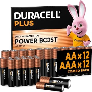 Duracell Plus AA & AAA Batteries (Combo pack of 24) - Alkaline 1.5V - Up To 100% Extra Life - Reliability For Everyday Devices - 0% Plastic Packaging - 10 Year Storage - LR6/LR03 MN1500/MN2400