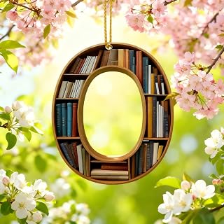 A-Z Crystal Hanging Decorations Wooden Letter O Bookshelf Christmas Ornaments Handmade Car Home Decor - Acrylic Decoration for School, Trade Ideas
