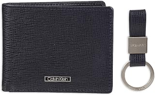 Calvin Klein Men's Wallet Sets-Minimalist Bifold and Card Cases, Navy, One Size