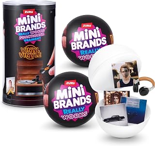 Mini Brands Mini Vinyls Capsule Series 1 (2 Pack) by ZURU | 4 playable mini vinyls that spin & play; real artists; works on a record player; adult collectors 18+; collector gift