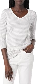 Amazon Essentials Women's T-Shirt 3/4 Sleeves and V-Neck, Classic Fit (Available in Plus Size)