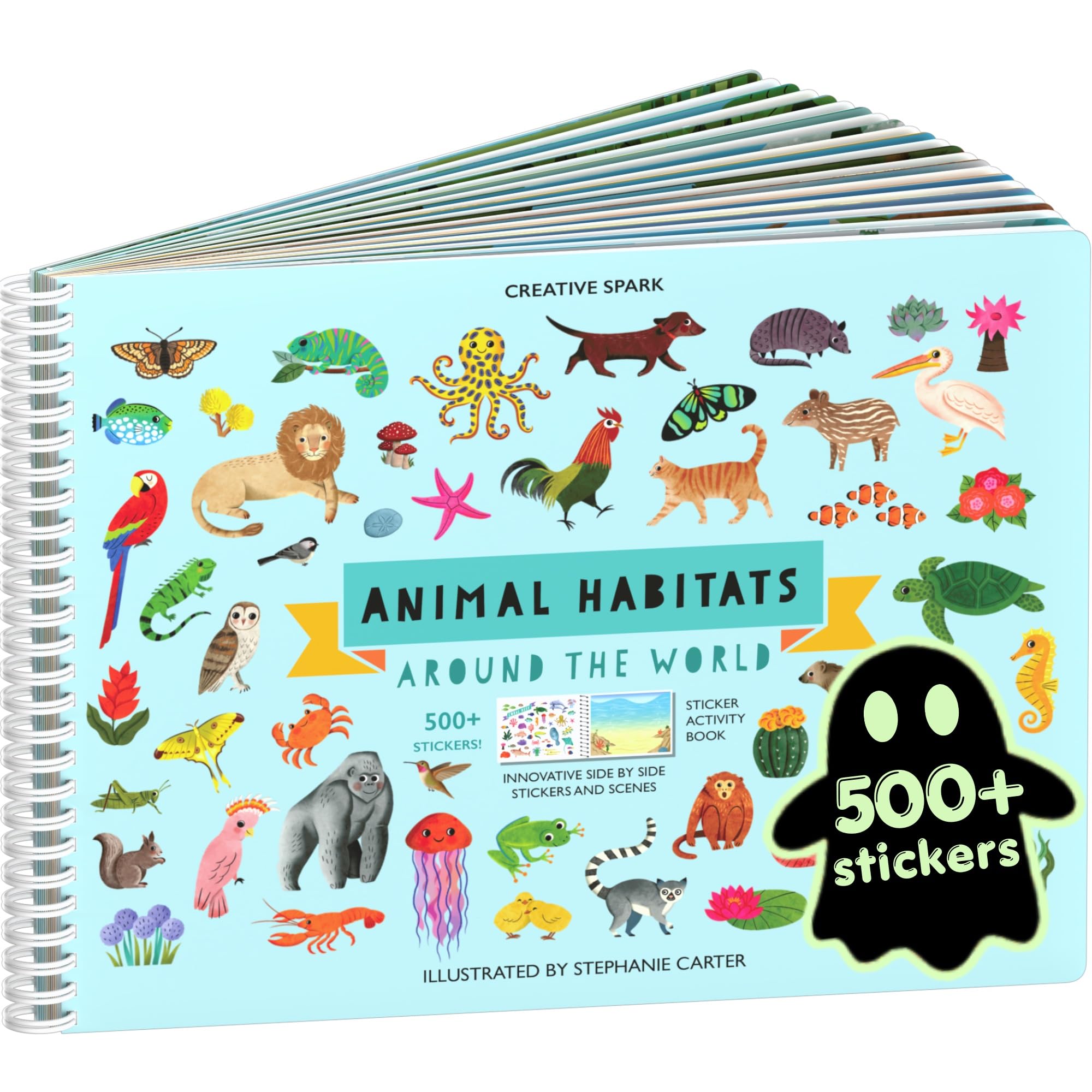 Cupkin Animal Habitats Sticker Book | 12 Coloring & Activity, 500+ Stickers | Sp